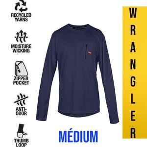 Men’s Wrangler Thermal top color blue size medium zipper pocket